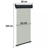 szürke oldalsó terasznapellenző 85 x 250 cm