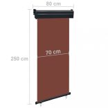 barna oldalsó napellenző erkélyre 85 x 250 cm