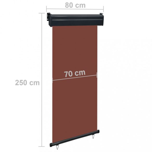 barna oldalsó napellenző erkélyre 85 x 250 cm