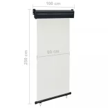 krémszínű oldalsó terasznapellenző 105 x 250 cm