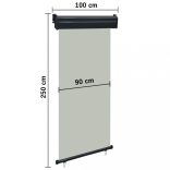 szürke oldalsó terasznapellenző 105 x 250 cm