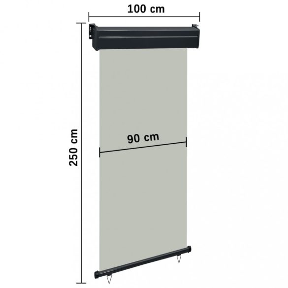 szürke oldalsó terasznapellenző 105 x 250 cm