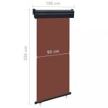 barna oldalsó terasznapellenző 105 x 250 cm