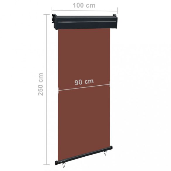 barna oldalsó terasznapellenző 105 x 250 cm