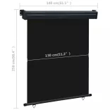 fekete erkély oldalnapellenző 145 x 250 cm