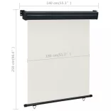 krémszínű oldalsó terasznapellenző 145 x 250 cm