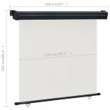 krémszínű oldalsó terasznapellenző 165 x 250 cm