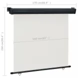 krémszínű oldalsó terasznapellenző 175 x 250 cm