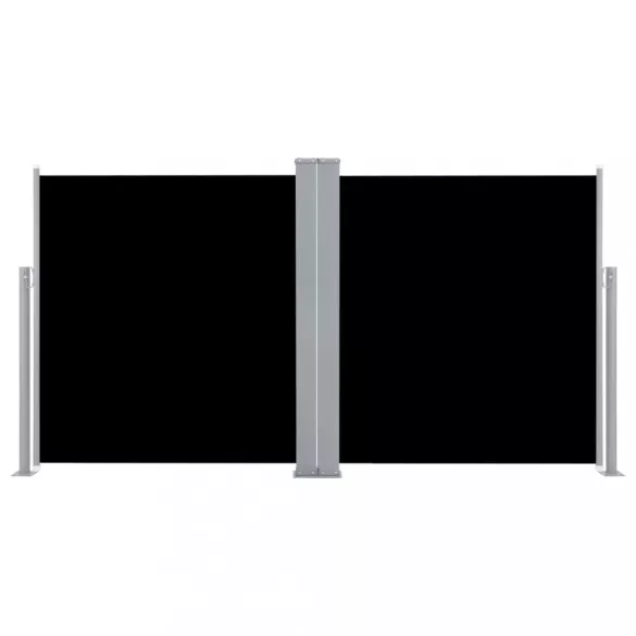 fekete behúzható oldalsó napellenző 100 x 600 cm