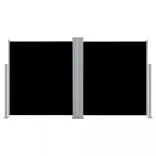fekete behúzható oldalsó napellenző 140 x 600 cm