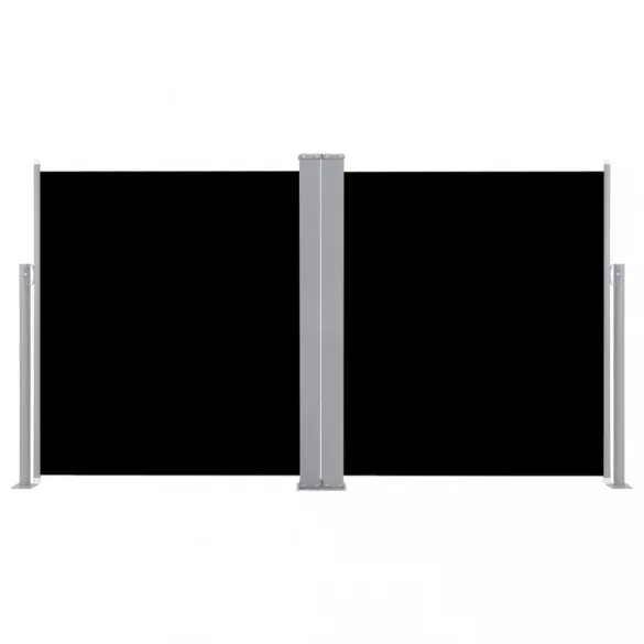 fekete behúzható oldalsó napellenző 140 x 600 cm