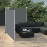 antracitszürke behúzható oldalsó napellenző 140 x 600 cm