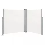 krémszínű behúzható dupla teraszi napellenző 170 x 600 cm