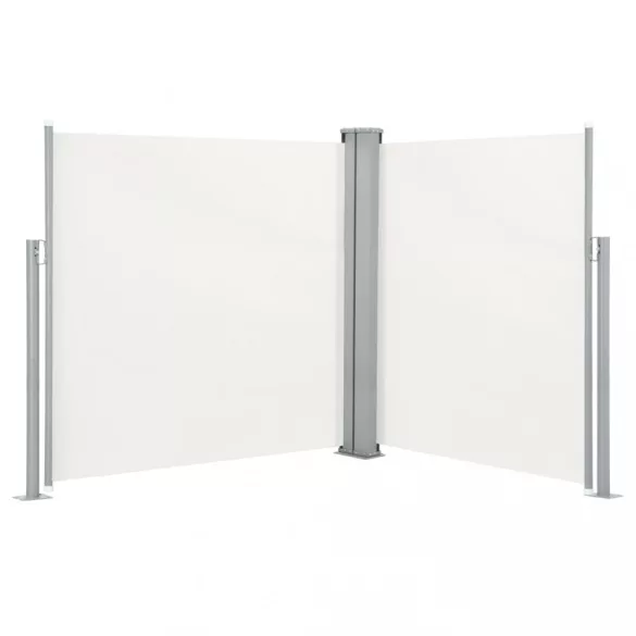 krémszínű behúzható dupla teraszi napellenző 170 x 600 cm