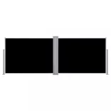 fekete behúzható oldalsó napellenző 100 x 1000 cm