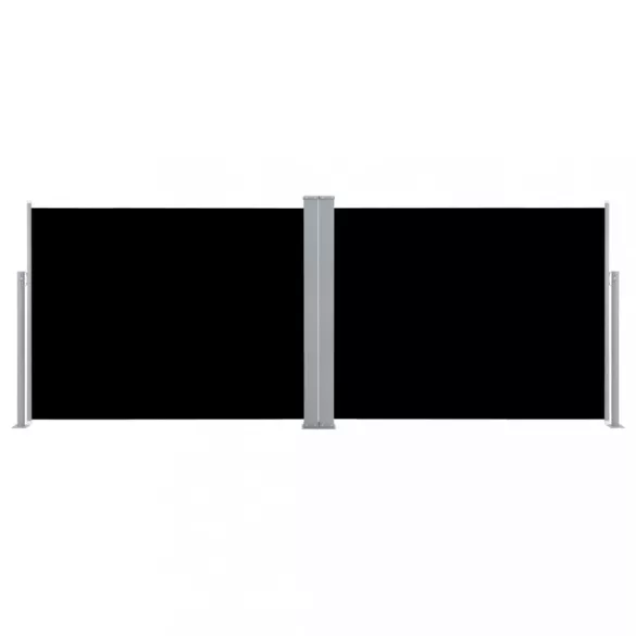 fekete behúzható oldalsó napellenző 140 x 1000 cm