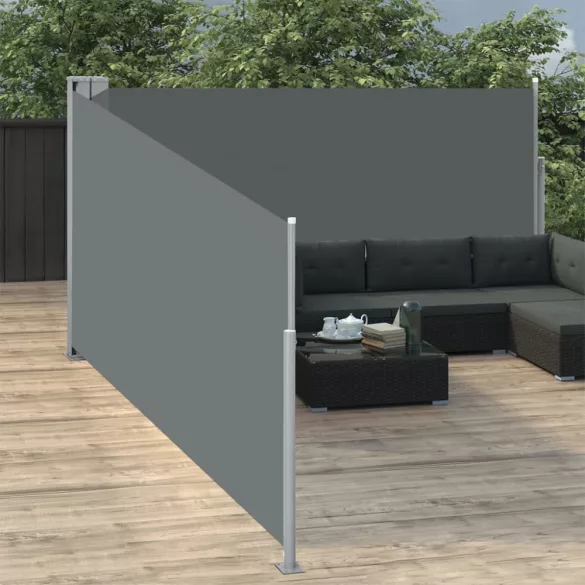 antracitszürke behúzható oldalsó napellenző 140 x 1000 cm