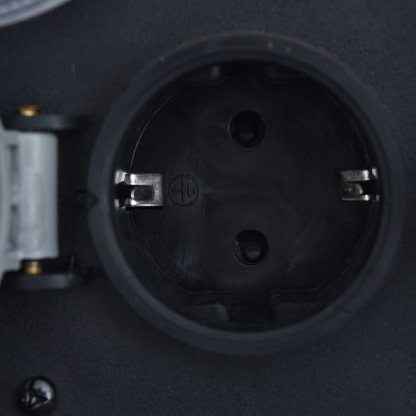 szürke poligyanta kerti 2 foglalatos aljzat időzítővel