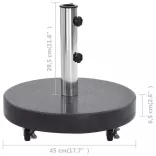 kerek fekete gránit napernyőtalp 30 kg