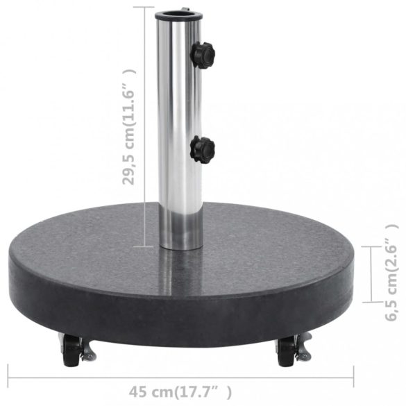 kerek fekete gránit napernyőtalp 30 kg