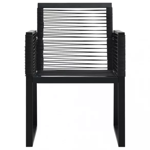 2 db fekete PVC rattan kerti szék