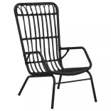 fekete polyrattan kerti szék