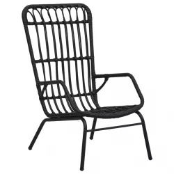 fekete polyrattan kerti szék