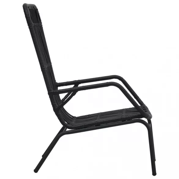 fekete polyrattan kerti szék