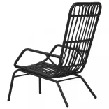 fekete polyrattan kerti szék
