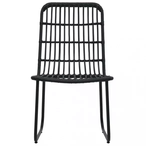 2 db fekete polyrattan kerti szék