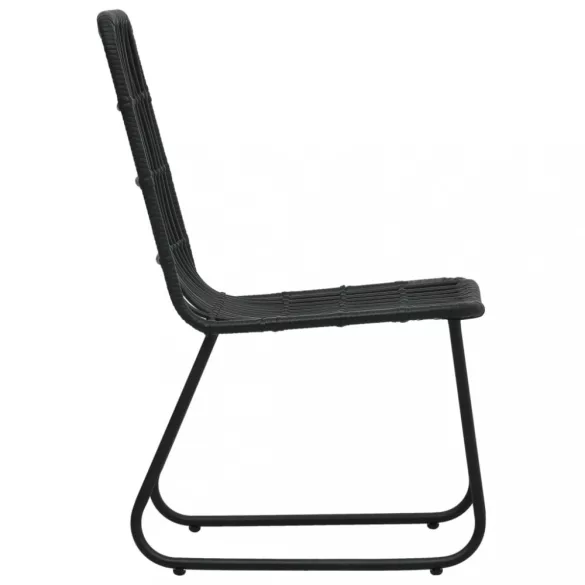 2 db fekete polyrattan kerti szék