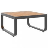 szürke 4 részes alumínium és WPC kerti sarokgarnitúra párnákkal