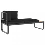 szürke 4 részes alumínium és WPC kerti sarokgarnitúra párnákkal