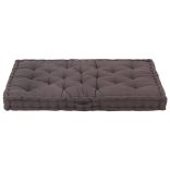 antracitszürke pamut raklappadló-párna 120 x 80 x 10 cm