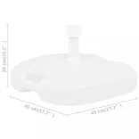 homokkal vagy vízzel tölthető fehér műanyag napernyőtalp 16 L