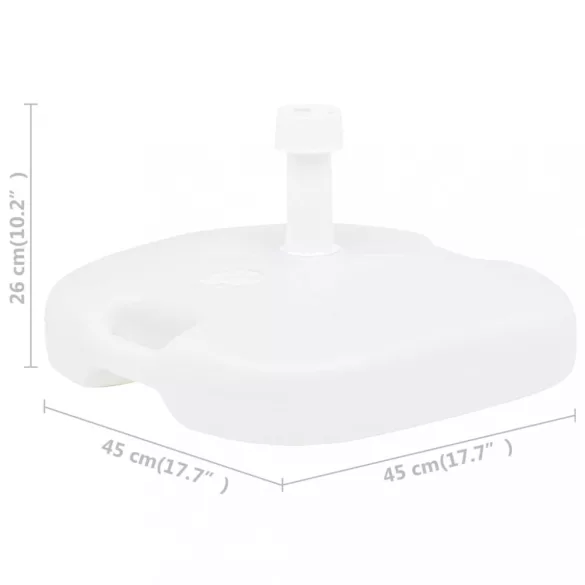 homokkal vagy vízzel tölthető fehér műanyag napernyőtalp 16 L