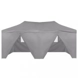 antracit acél összecsukható rendezvénysátor 4 oldalfallal 3x6 m