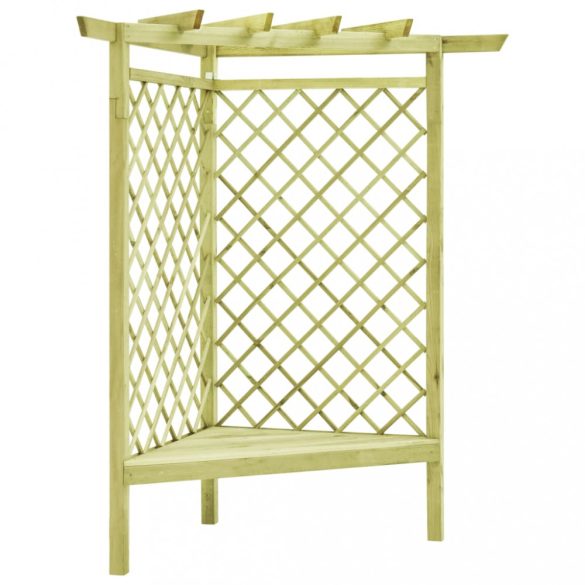 impregnált fenyőfa kerti sarokpergola 130 x 130 x 197 cm