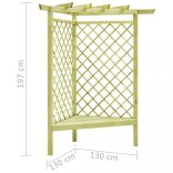 impregnált fenyőfa kerti sarokpergola 130 x 130 x 197 cm