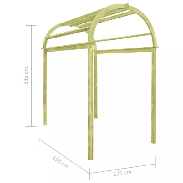 impregnált fenyőfa rácsos boltív 125 x 150 x 235 cm