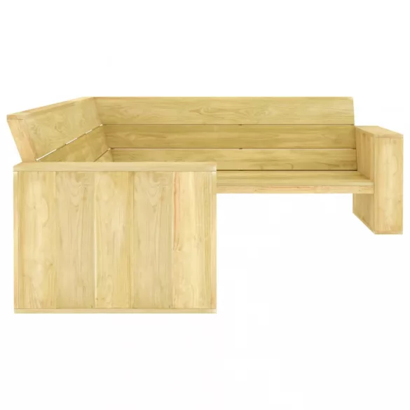 impregnált fenyőfa kerti sarokpad 239 cm