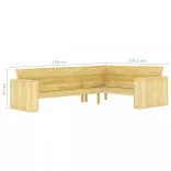 impregnált fenyőfa kerti sarokpad 239 cm