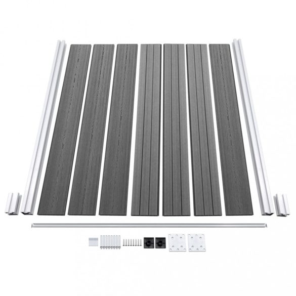 szürke WPC kerítéspanel 180 x 186 cm