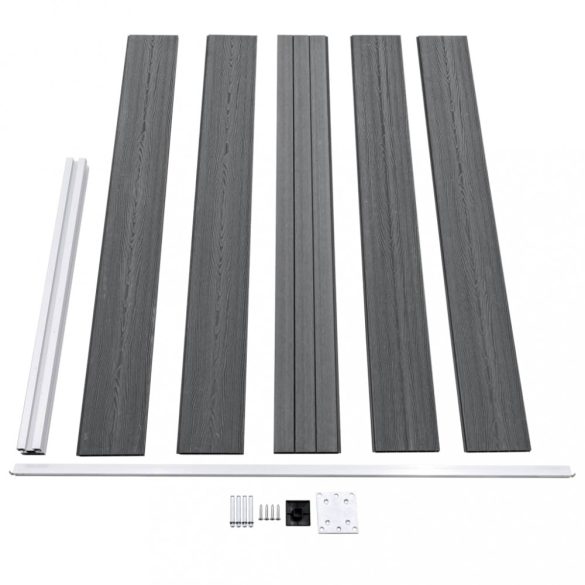 szürke WPC kerti kerítés 175 x 105 cm