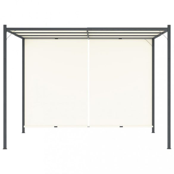 fehér-krémszínű acélpergola állítható tetővel 3 x 3 m