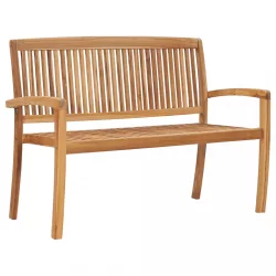 2 személyes tömör tíkfa kerti pad asztallal 120 cm
