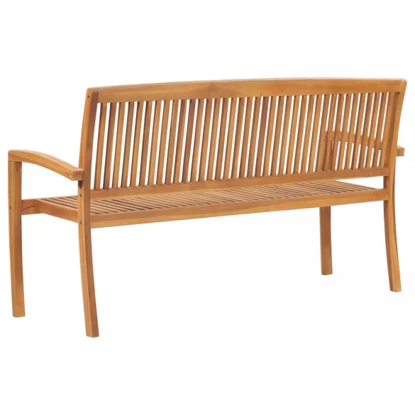 3 személyes rakásolható tömör tíkfa kerti pad 159 cm