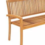 3 személyes rakásolható tömör tíkfa kerti pad 159 cm