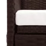 barna polyrattan kerti kanapé napellenzővel