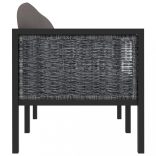 kétszemélyes antracitszürke polyrattan kanapé párnákkal